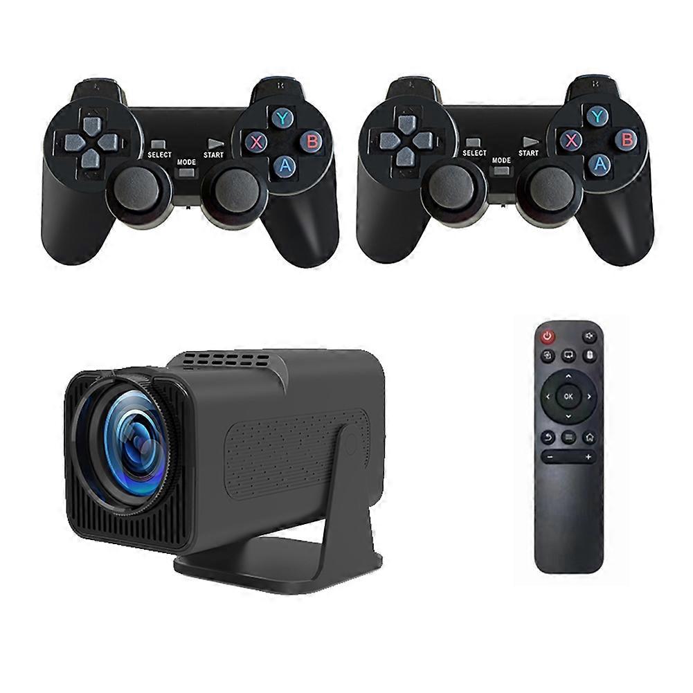 HY320 Projector Retro Game Consoles 30000+Game H713 Android11 2.4G+5G WIFI6 3D Game Projector Support 2 Player UK Plug