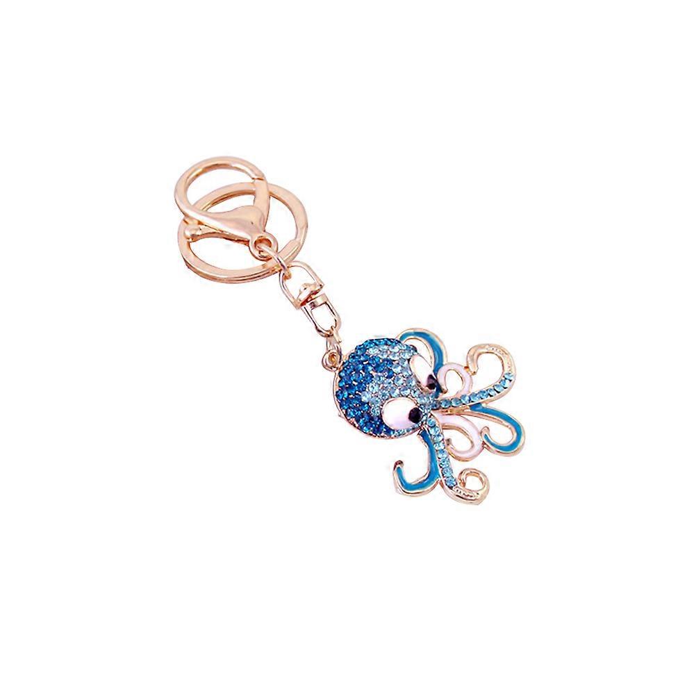 Octopus Rhinestone Keyring for Decoration with Bag Pendant Keychains