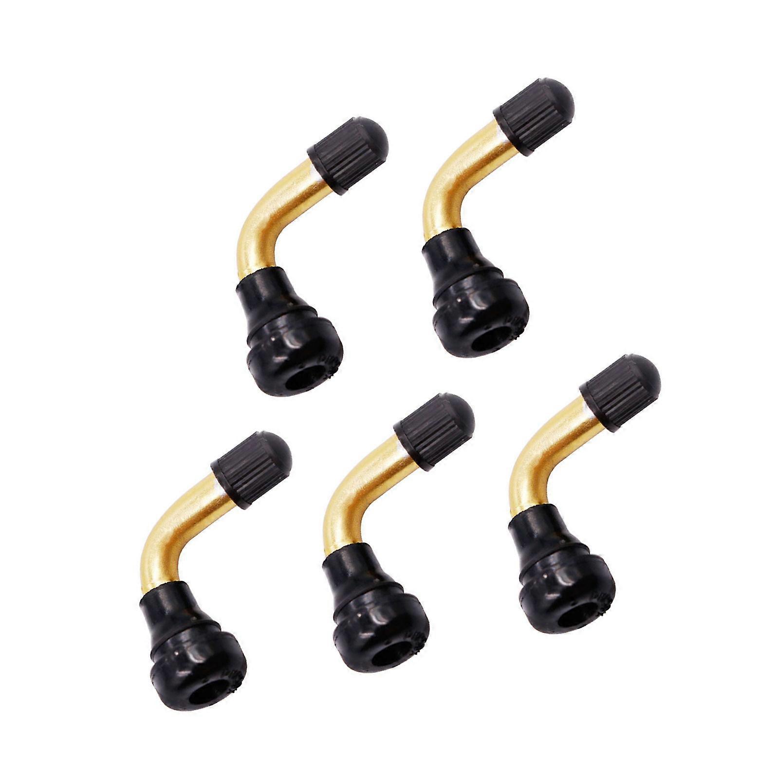 Quick Install Copper Valves Stem For Motorcycle Tires Bent Nozzle Design Corrosion Resistant Built In Air Retention System TPMS Ready Multicolor