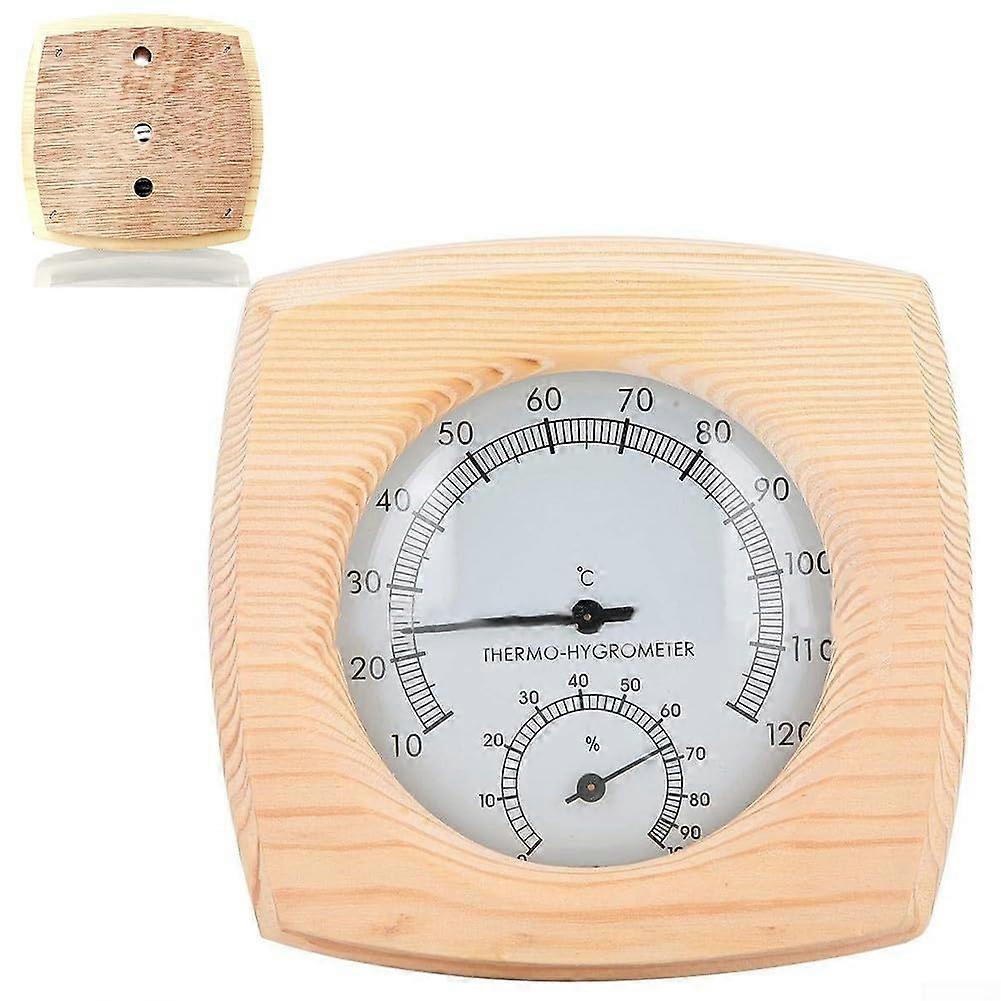 2 in 1 Wooden Sauna Thermometer Hygrometer for Indoor Temperature and Humidity Measurement