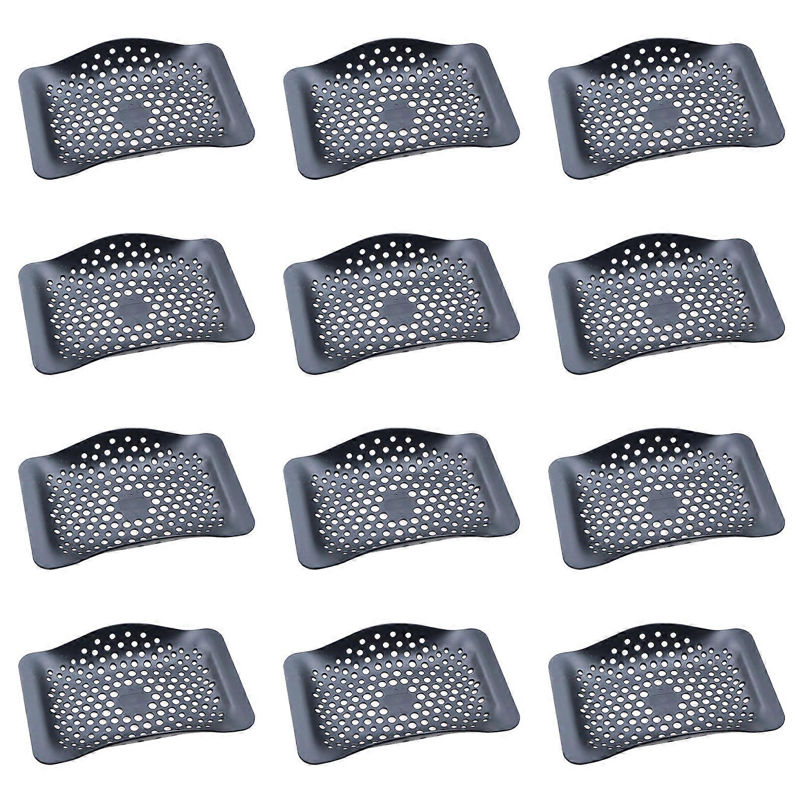 Set of 12 Stackable Sturdy Plastic Bread Baskets Multipurpose Food Serving Trays for Delis Burgers and Appetizers Multicolor