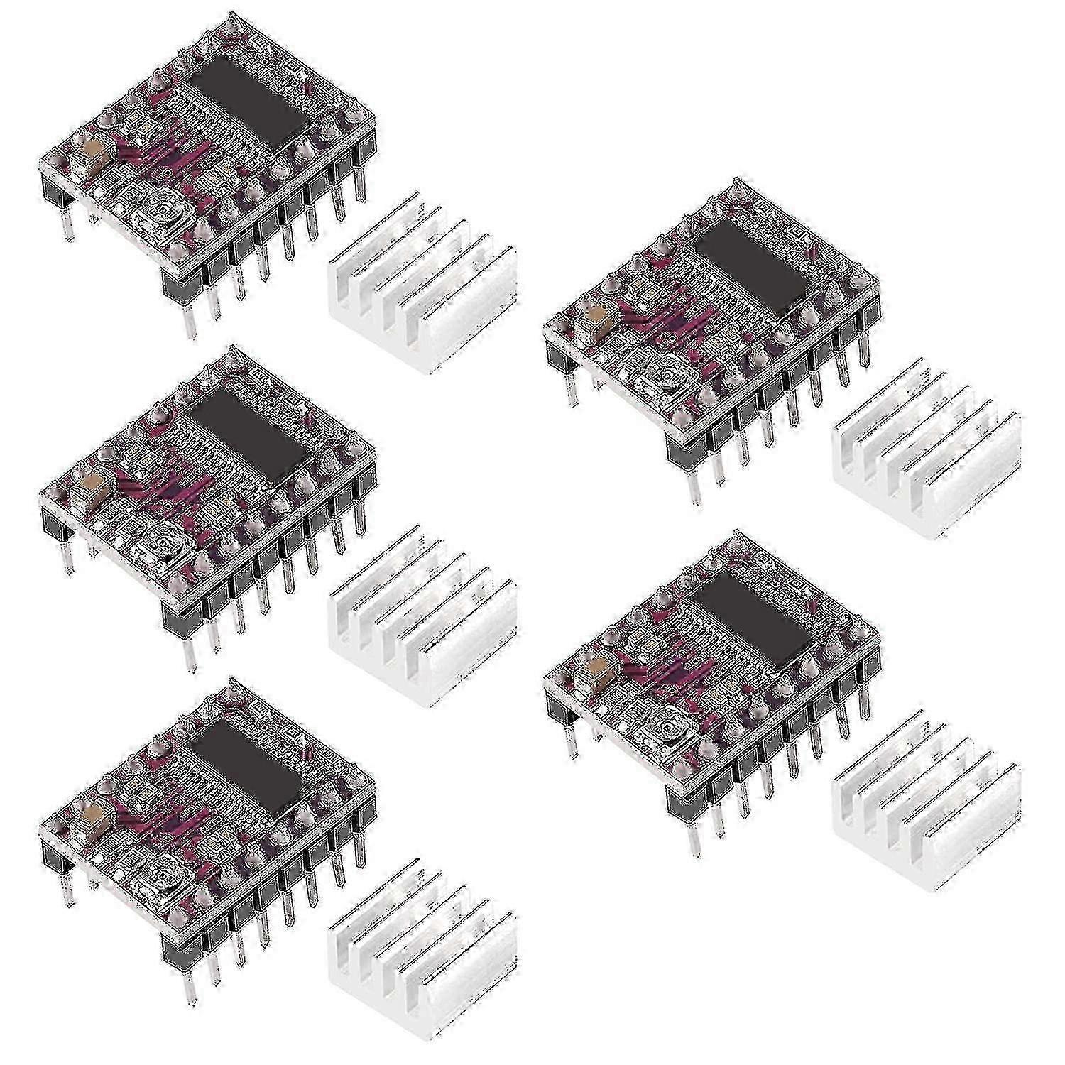 e 5pcs Drv8825 Stepper Motor Driver Module With Heat Sink For 3d Printer Rrerap Ramps 1.4 A4988 Stepstick