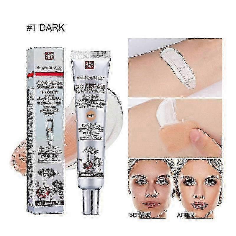 Korean Color Changing Cc Cream- 2 In1 Skincare Makeup,45ml Hydrating Foundation With Centella Asiatica Multi-purpose Pre-makeup Primer