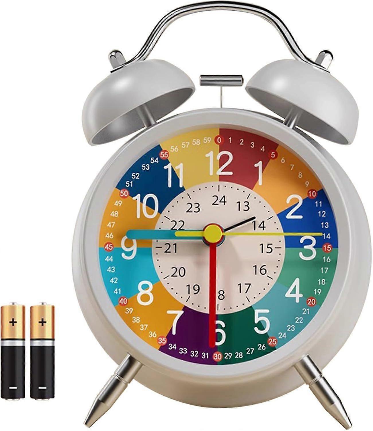 Alarm Clocks for Bedrooms 24 Hours Display Telling Time Teaching Clock Analog Desktop Clock
