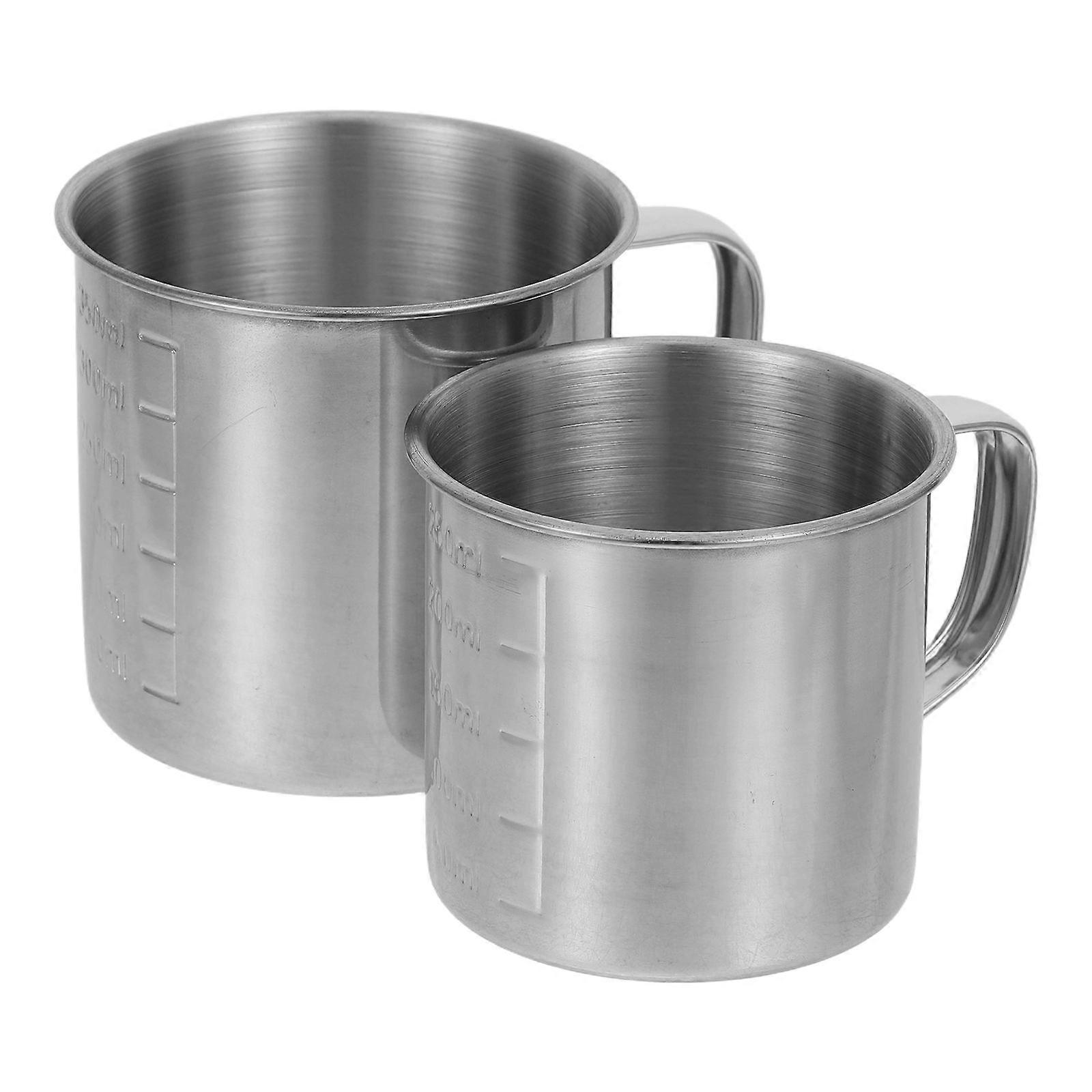 Stainless Steel Measuring Cup for Kitchen Use 2Pcs with Handle for Baking