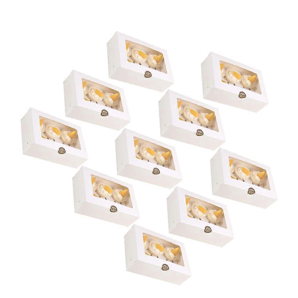 White Paper Cupcake Boxes with Window Design for Party Favors and Home Dessert Shop Use 6 Cavity
