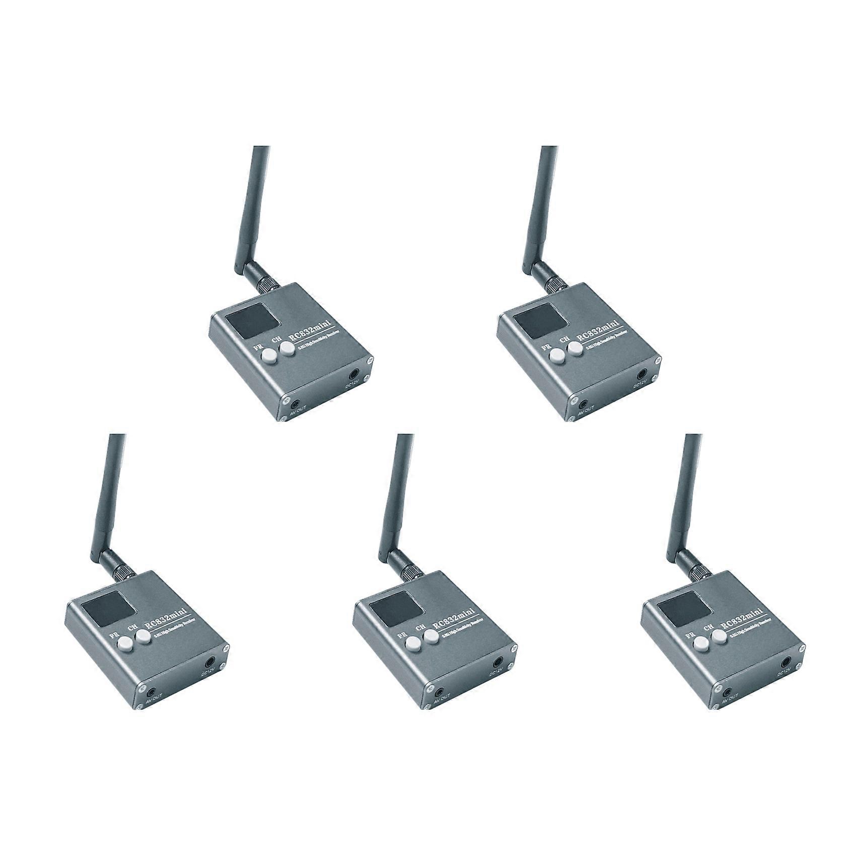 5X RC832Mini 4.9-5.8G 56CH High Sensitivity Receiver Wireless Receiver with A/V and Power Cable for FPV Multirotor