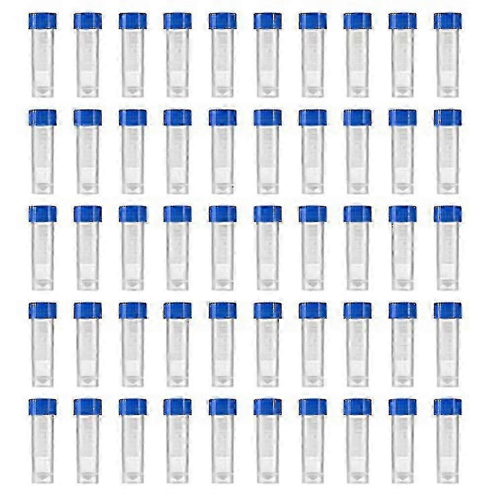 200pcs 5ml Plastic Graduated Vial Storage Container Test Tubes With Screw Caps