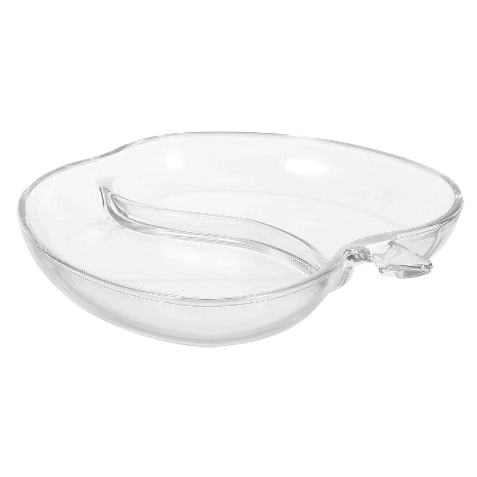 Apple Shape Glass Fruit Plate Transparent Candy Bowl