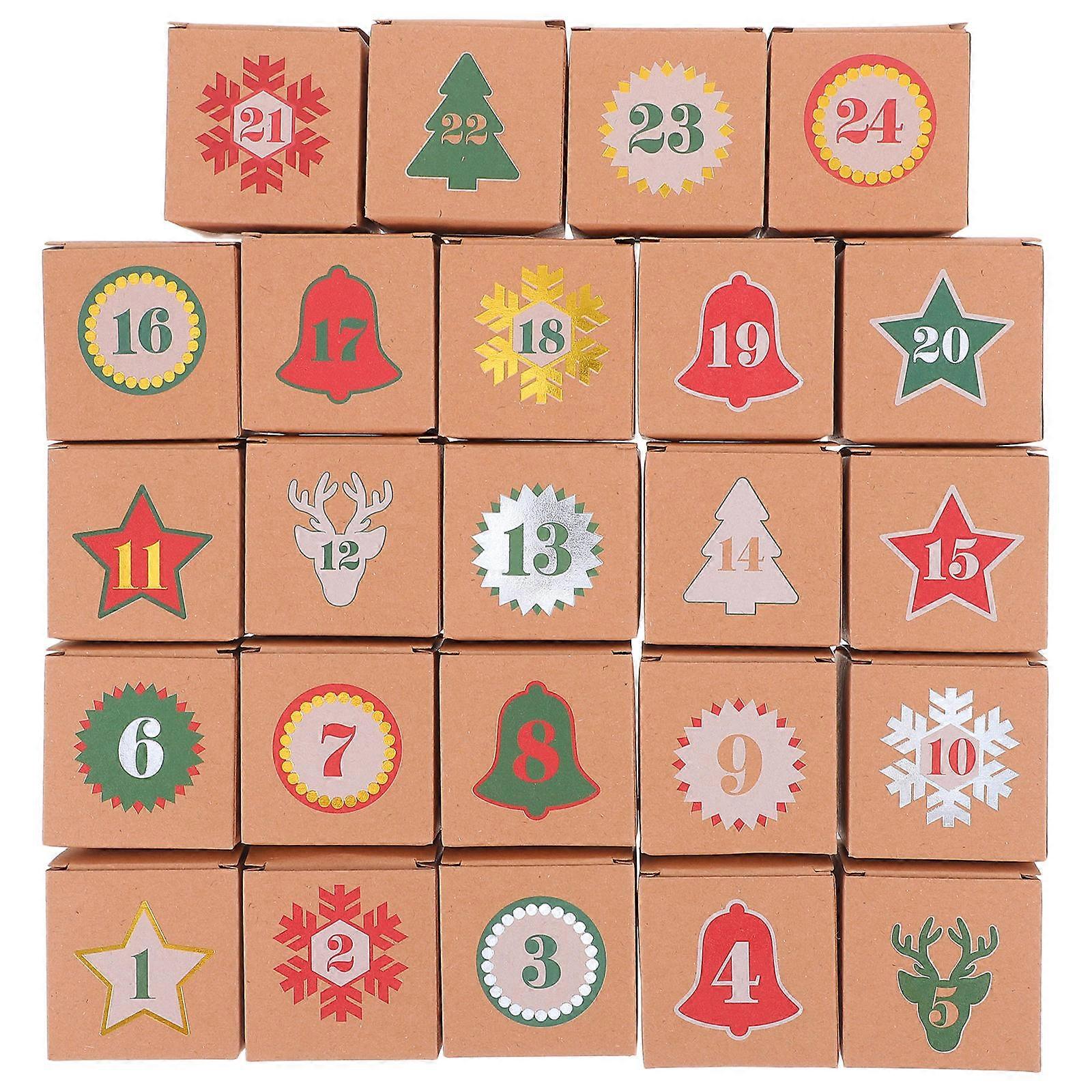 Refillable Xmas Countdown Box with 24 Drawers 1Set for Holiday Fun