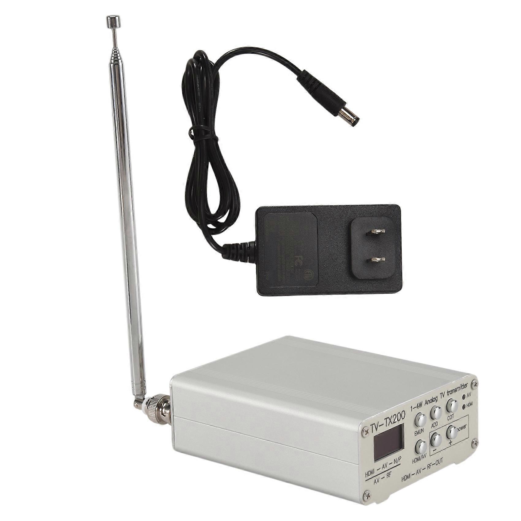 TV-TX200 VHF/UHF Analog TV Transmitter Support HD/AV Input Analog Signal Transmitter with Telescopic Antenna US PLUG