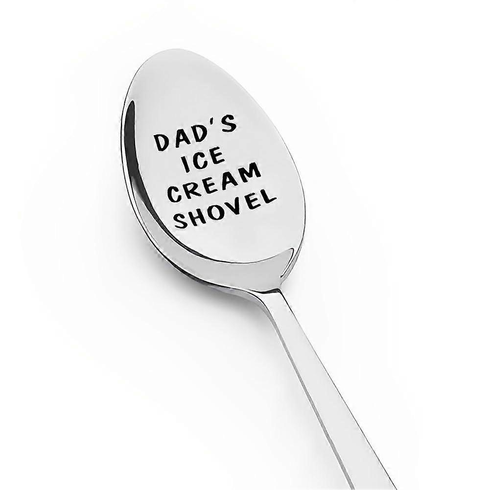 Fathers Day Gifts for Dad Engraved Stainless Steel Ice Cream Shovel Spoon Birthday Christmas