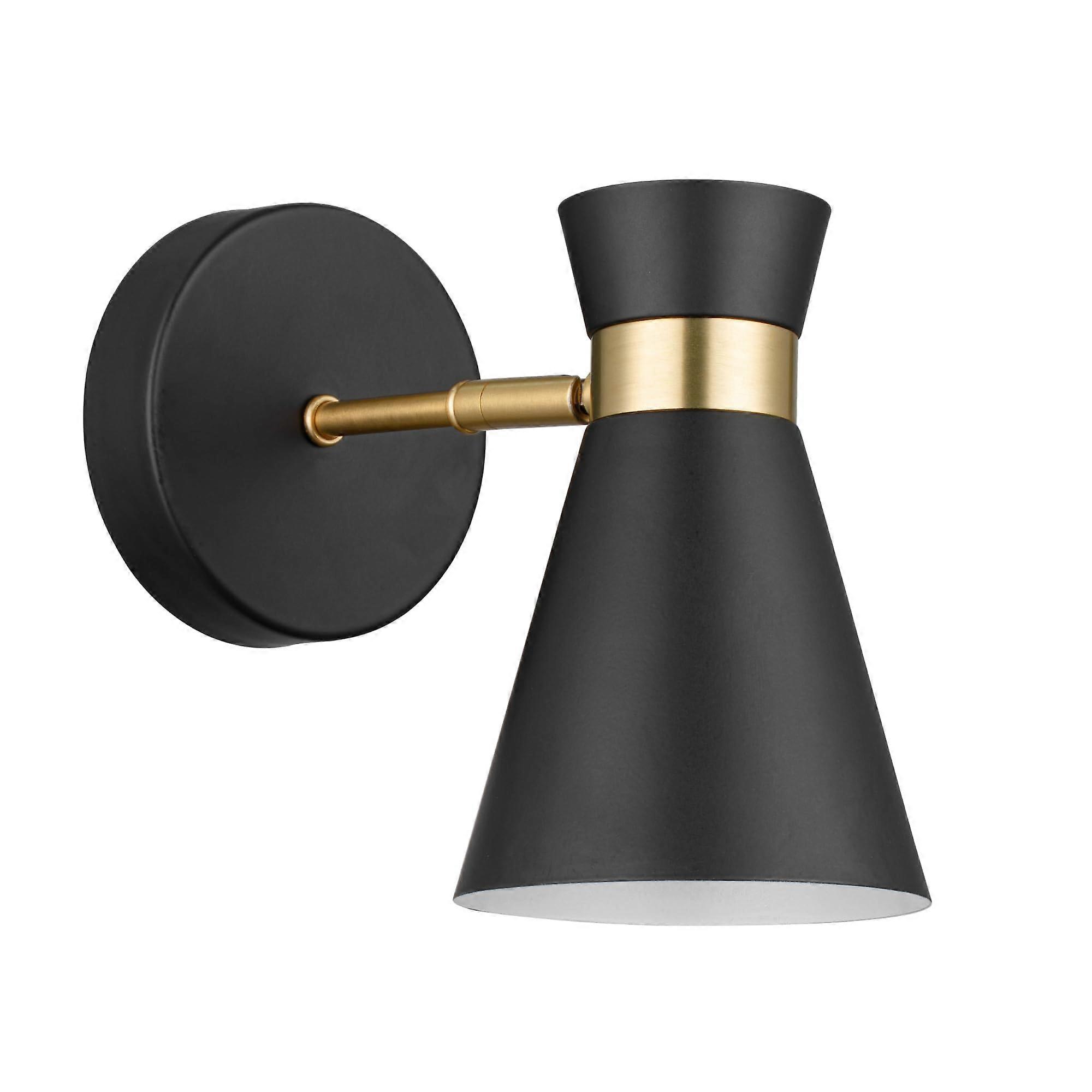 2Pack Battery Operated LED Wall Sconce with Remote, Matte Black and Gold, Adjustable Light