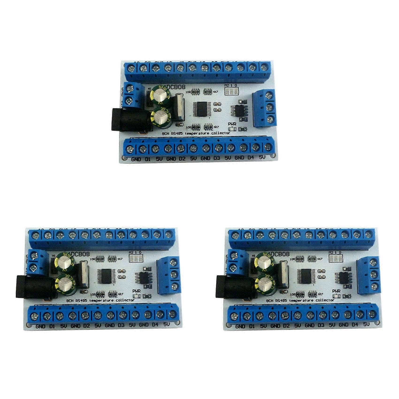 3X ELETECHSUP 8Ch Ds18B20 Rs485 Modbus Rtu Temperature Control Sensor Remote Digital Module PLC R4DCB08
