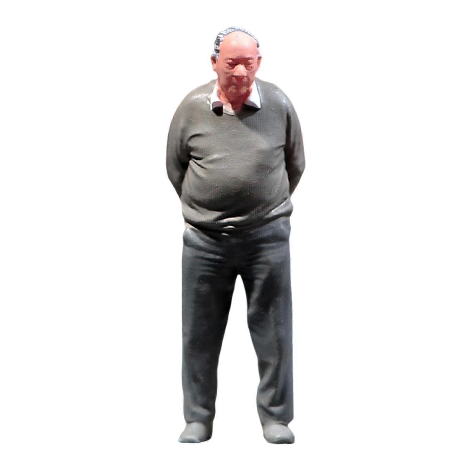 Miniature Elderly Figures Model Tiny People Model Resin Mini Scene Props