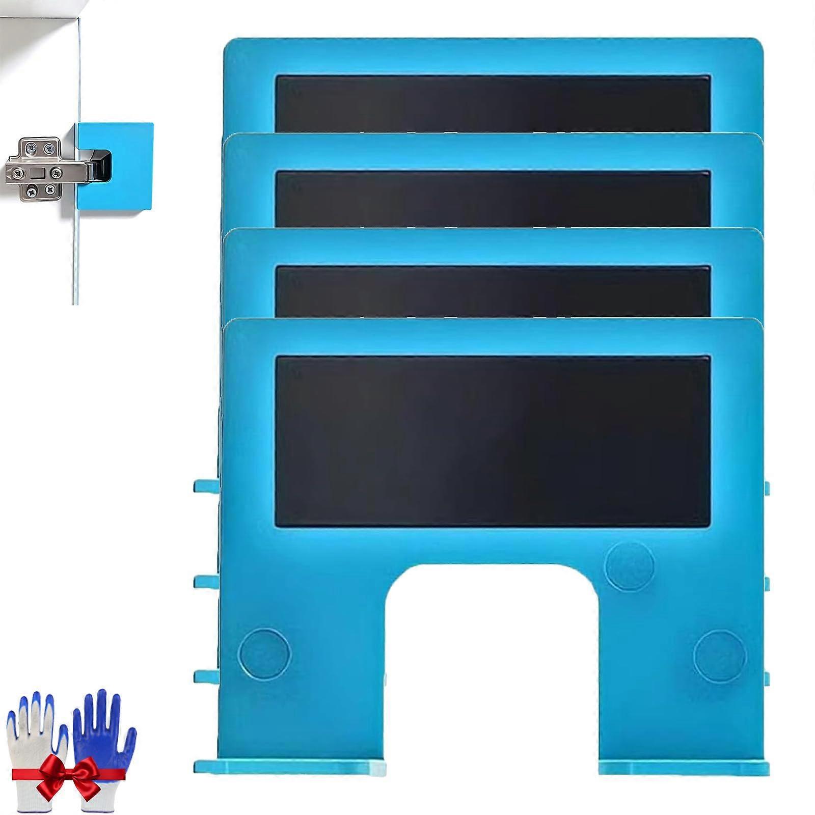 Door Hinge Jig with Magnetic Quick Setup, Precision Drill Alignment, Adjustable for Most Doors (4 Pcs)