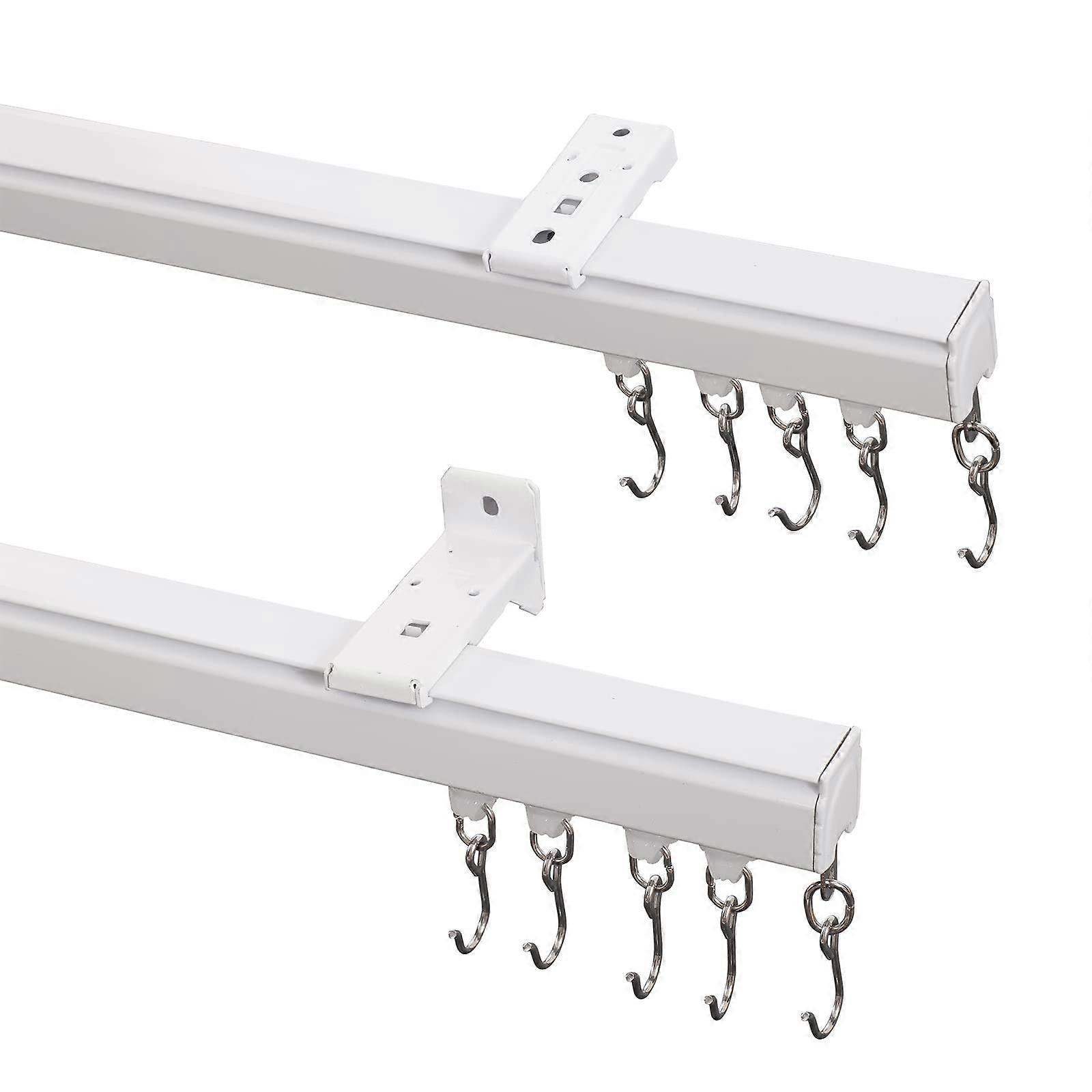 Adjustable Aluminum Curtain Track 912ft Ceiling or Wall Mount Rail System with Hooks for Room Divider