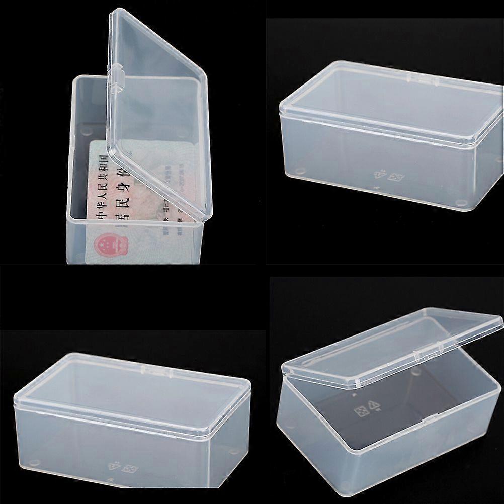 Square Plastic Clear Transparent With Lid Storage Box Collection Container Case