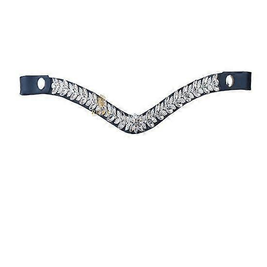 Dazzling Clear Crystal leaf browband horse bridle Snap browband .