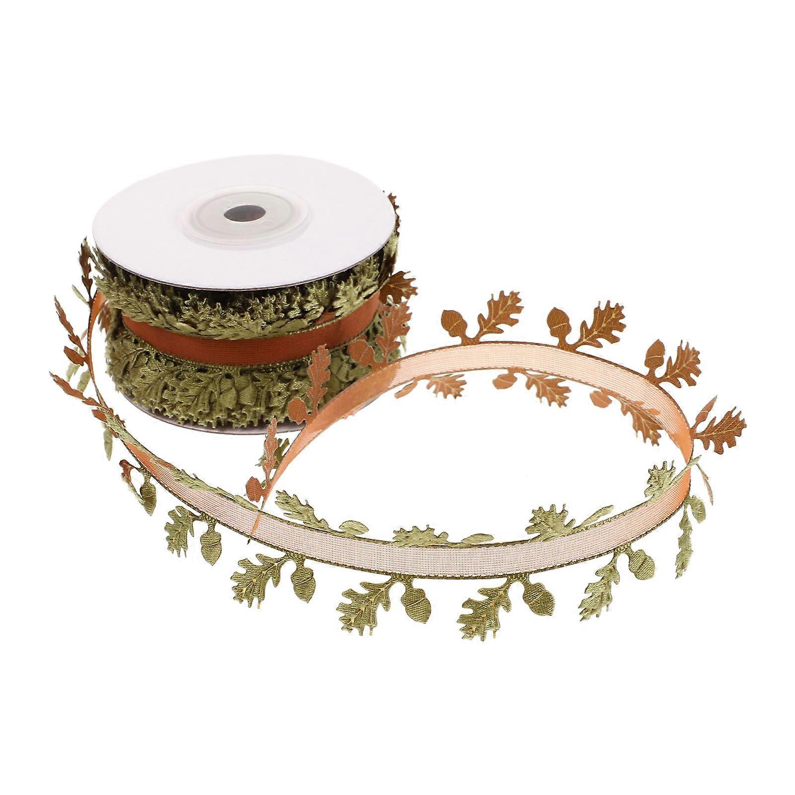 Christmas Leaf Craft Ribbon Trim for Decoration Use Roll