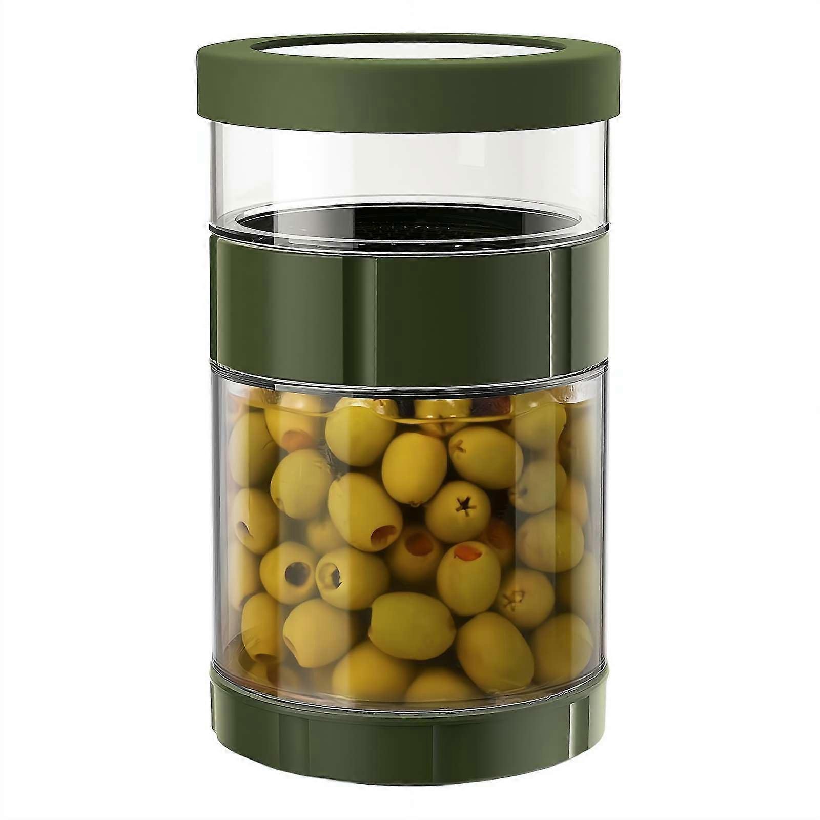 Large Glass Pickle Jar with Strainer Filter, 1500ml LeakProof Fermentation Container Green