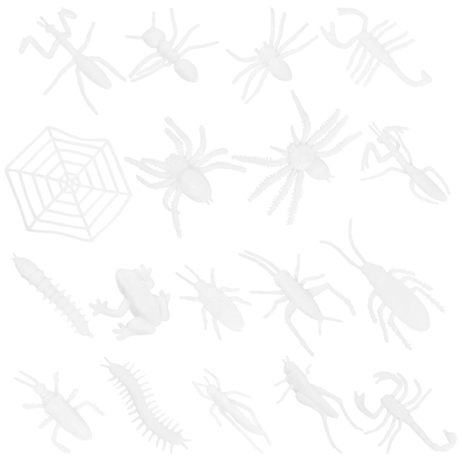 DIY Painting Insect Figurines White Plastic Simulation Insect 17Pcs Kit