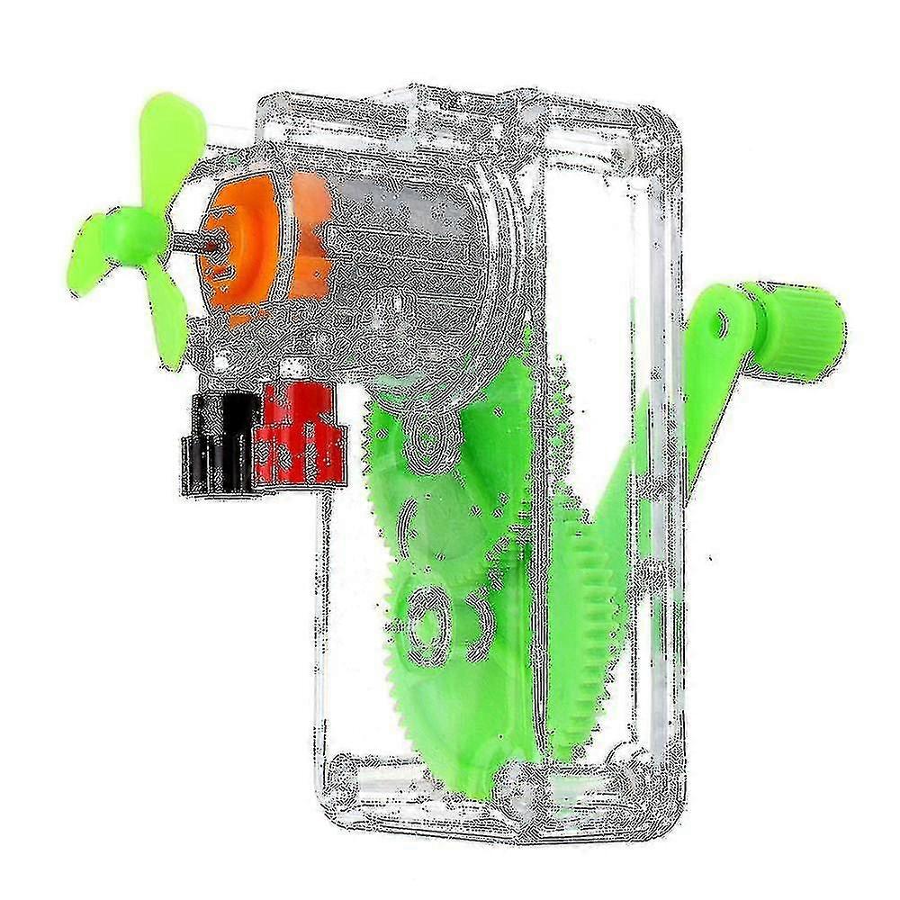 25-26 Handheld Manual Electricity Dc Crank Generator Mini Fan Science Experiment Model Kit