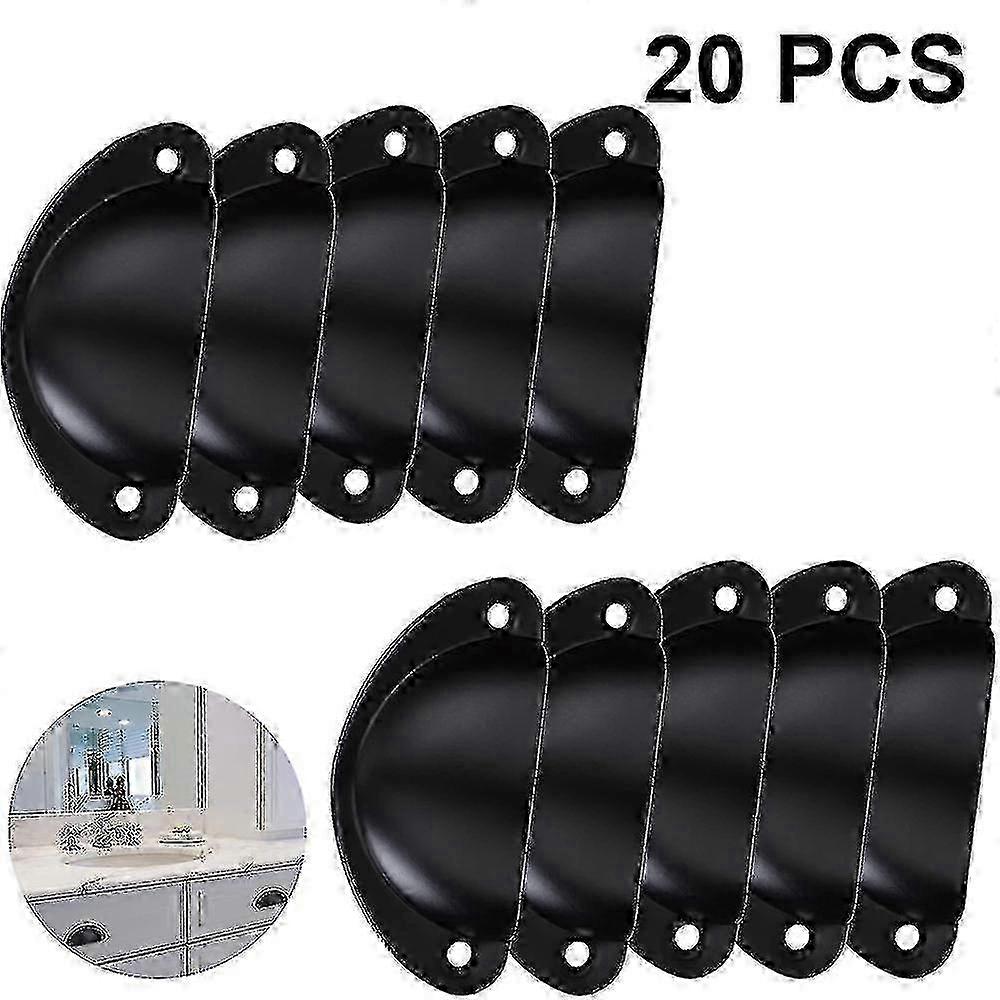 20 Pack 65mm Hole Spacing Vintage Style Pulls Cup Pull Handles Knobs Shell Ear-like Handle Knobs For Cabinet Dresser Drawer Bin 2025