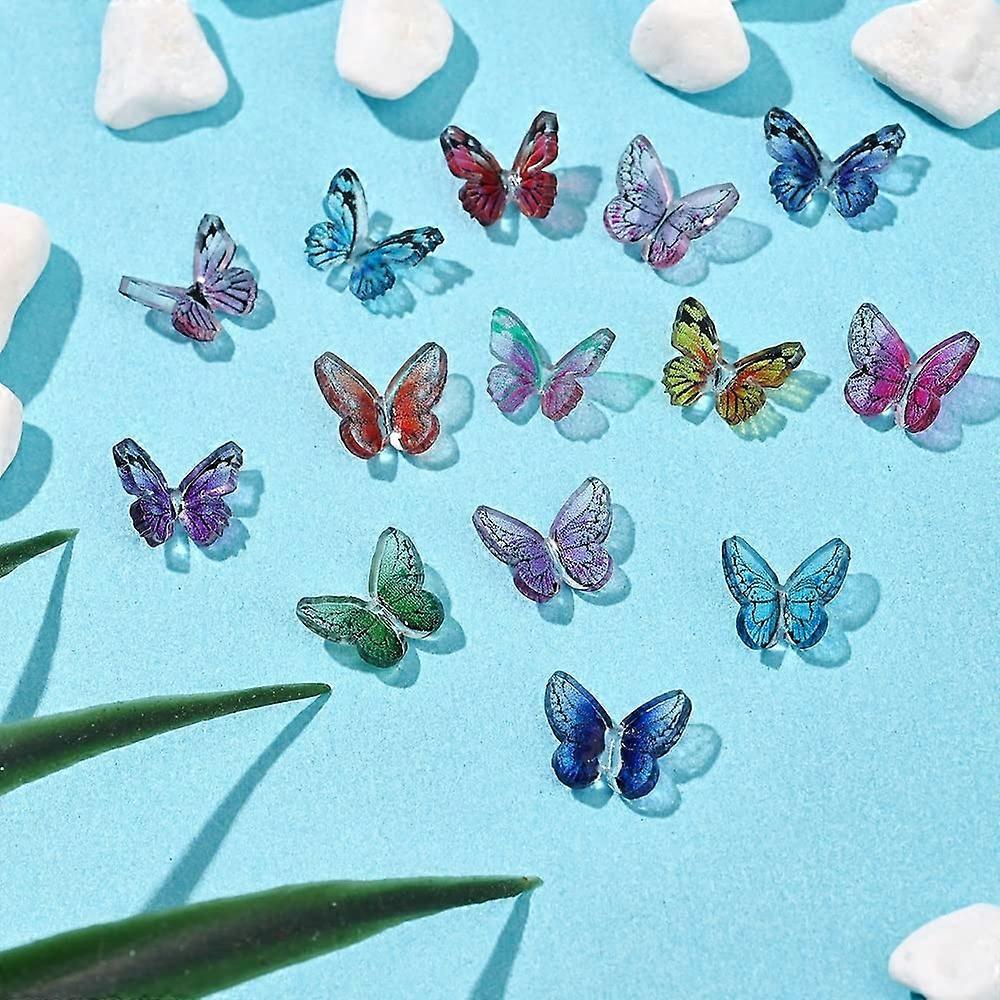 20Pcs Press On Nails with 3D Butterfly Acrylic Nail Decorations, Full Coverage Durable ABS Tips