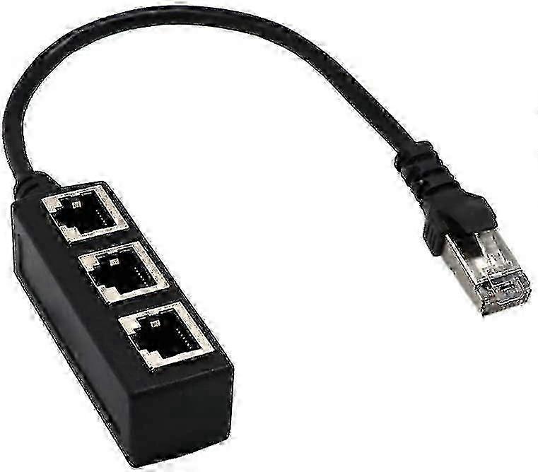 Network Extension Cable with 3 Ports for PC Laptop Router