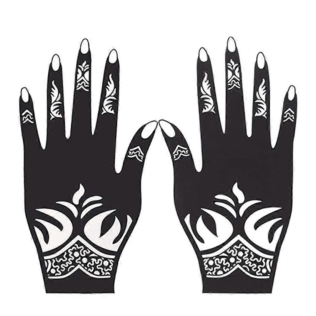 Henna Tattoo Stencil Set for Quick Application with Intricate Arabic Patterns, Reusable Hand Sticker
