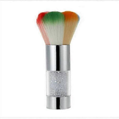 Silver Nail Brush for Efficient Dust Removal and Professional Manicure Cleaning Tools