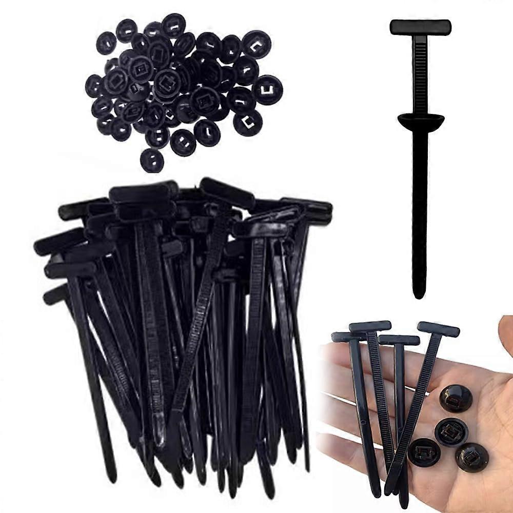 Heavy Duty Zip Ties with QuickInstall Pin Button, UV Resistant Nylon Cable Ties for Car  50pcs