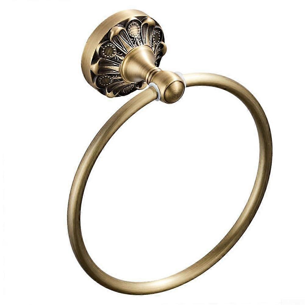 Antique Brass Towel Ring Wall Mounted Solid Brass Vintage Bronze Finish for Bathroom