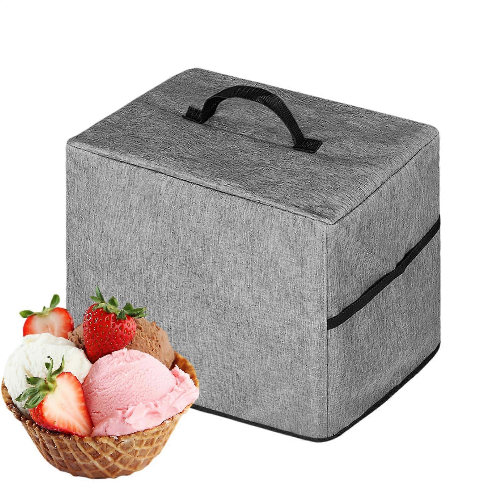 Ice Maker Cover with Handle, Dustproof and GreaseResistant Shield, Foldable with Storage Pockets