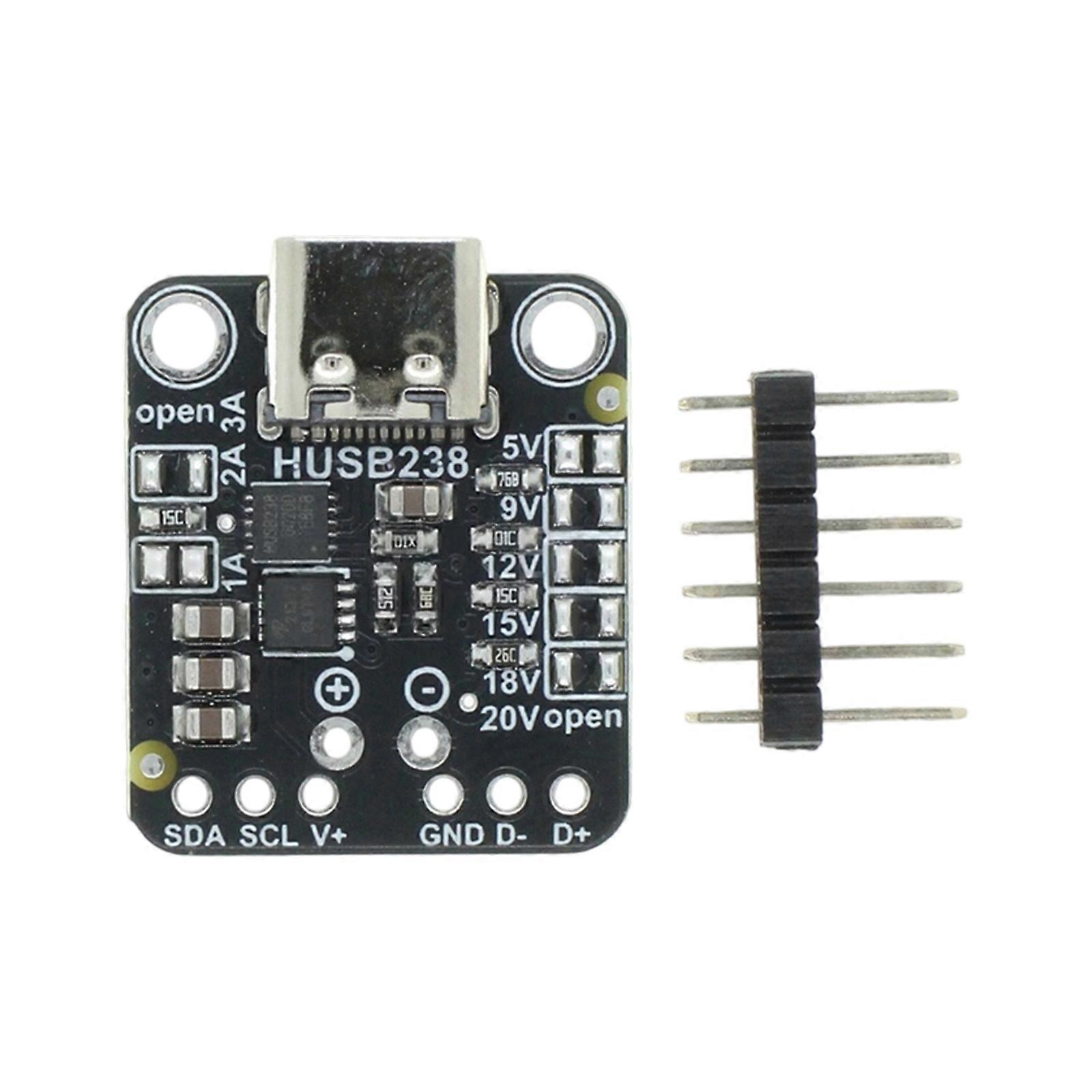 HUSB238 Deception Module 5V/9V/12V/15V/18V/20V Adjustable IIC Control Decoying Module Microcontroller Replacement Multicolor