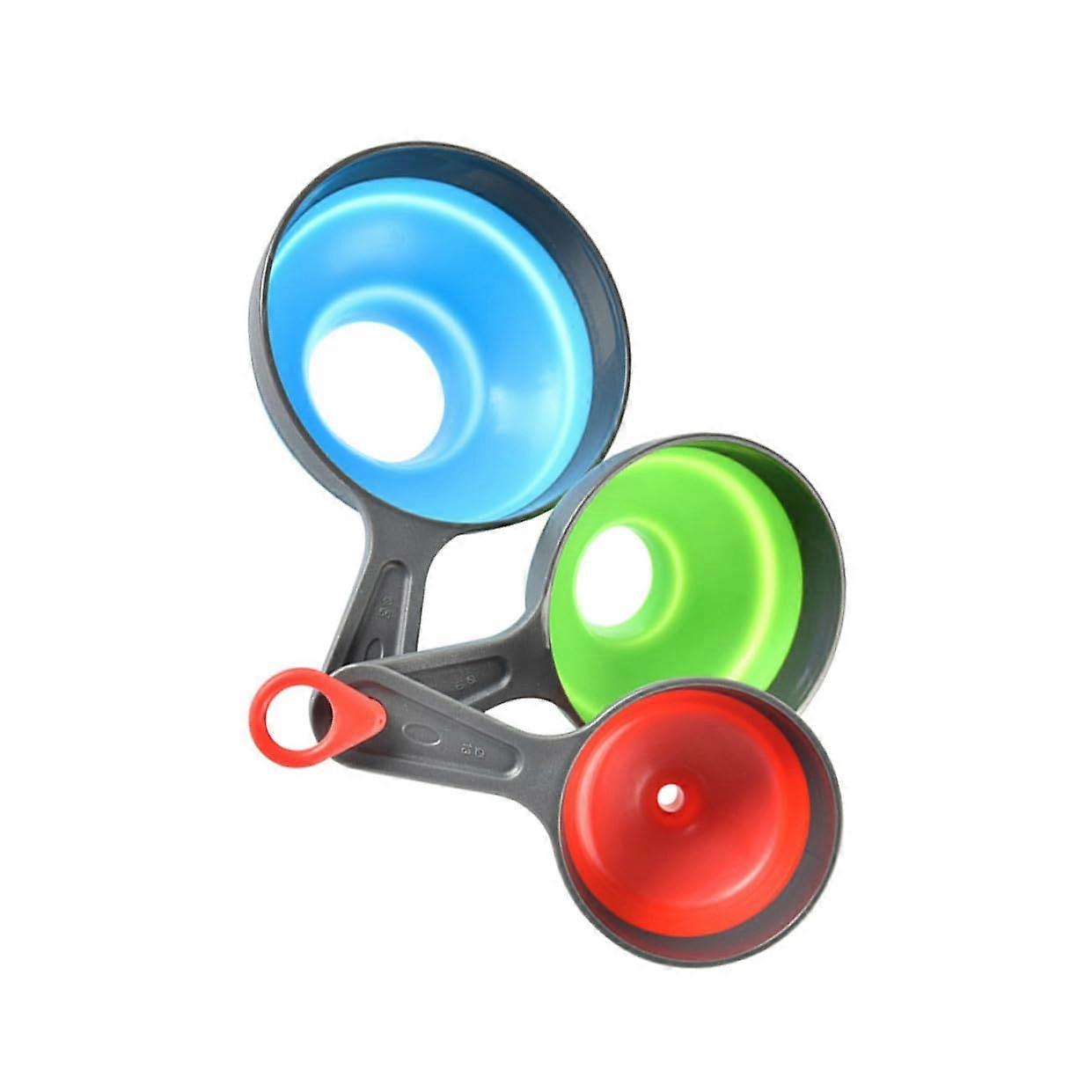 3pcs Silicone Kitchen Funnel Set, Collapsible Foldable Design, FoodGrade, Space Saving, Easy Clean