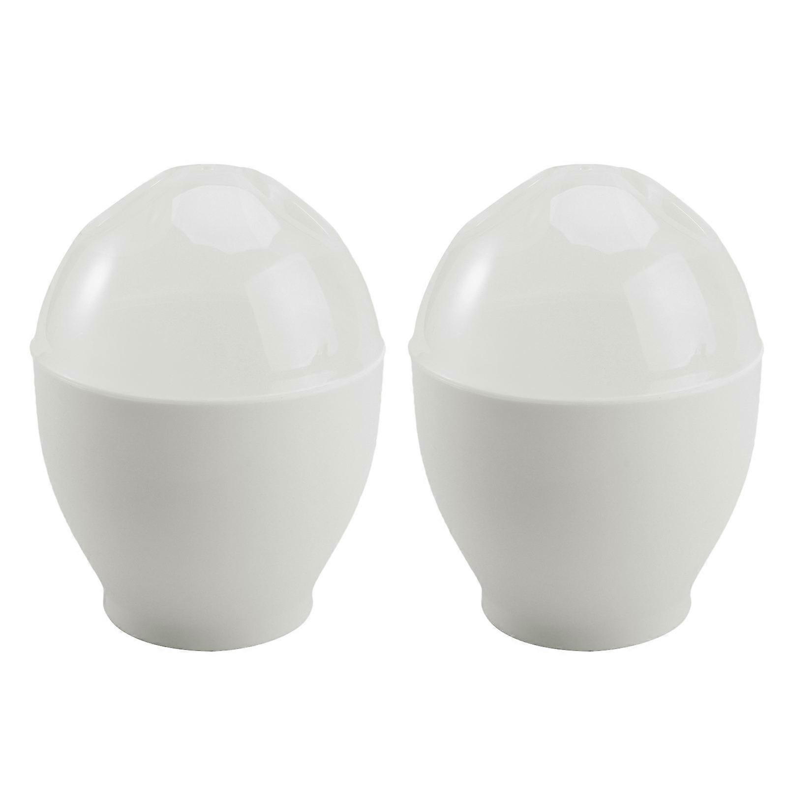 Kitchen Egg Steamer Mini Egg Cooker Eggs Non-stick Construction 9.5x6.5cm White Color 2Set