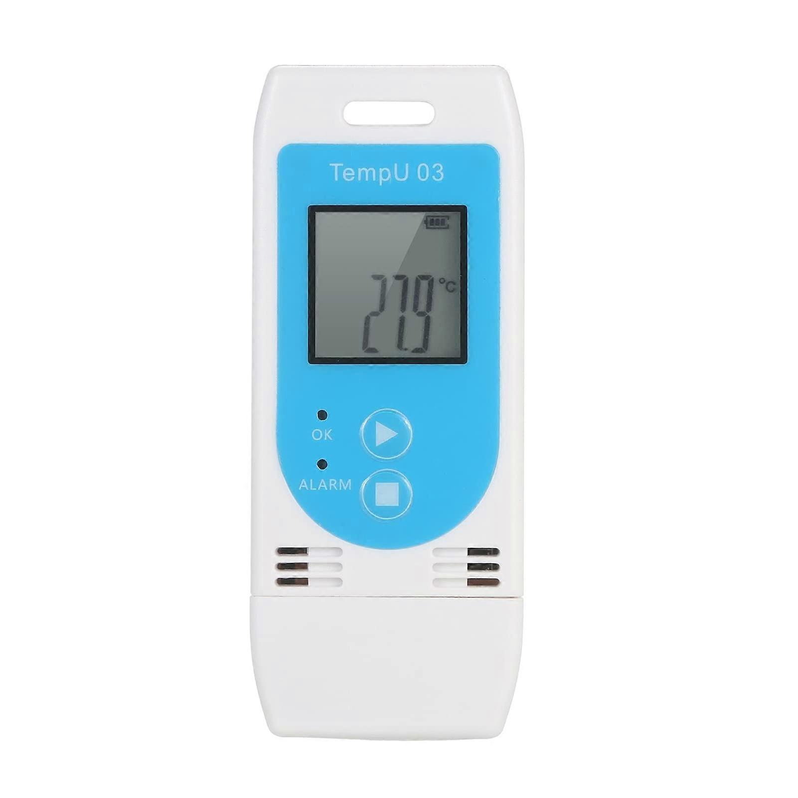 32,000 Record USB Temperature Humidity Data Logger with LCD, Large Memory, Alarm for Warehouse and Cold Chain