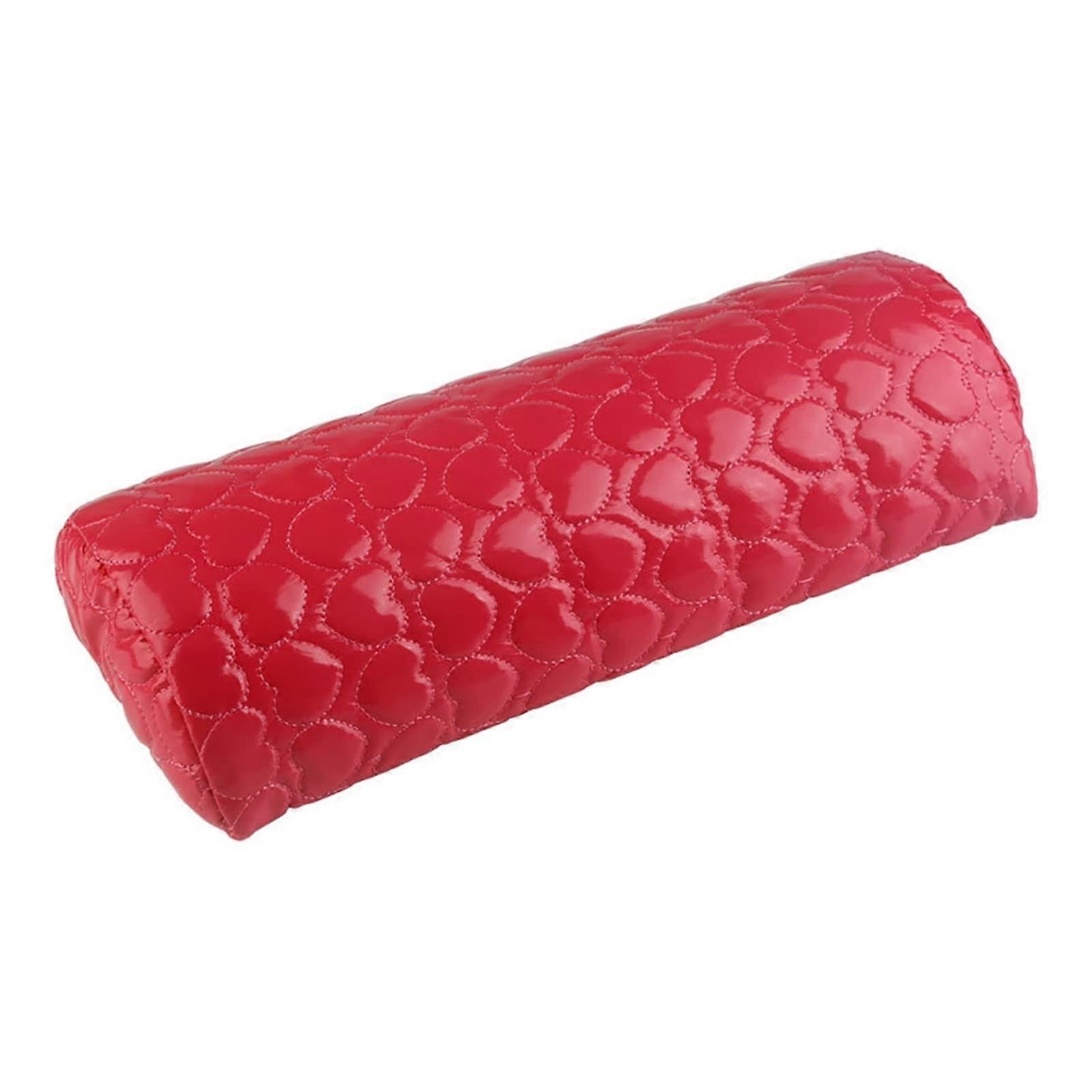 Nail Arm Rest Leather Manicure Hand Cushion with Comfortable Support and Easy Clean Surface Red
