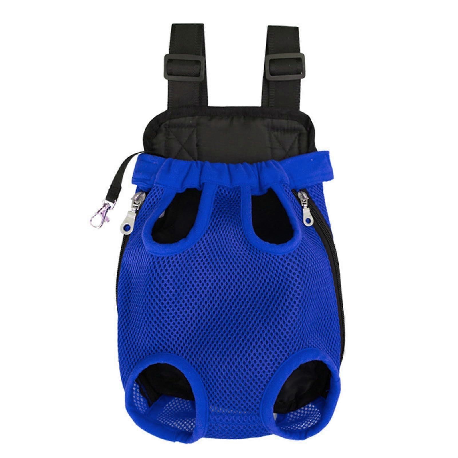 Dog Carrier Backpack with Breathable Mesh, Adjustable Fit for Small Dogs, Front Facing Blue S