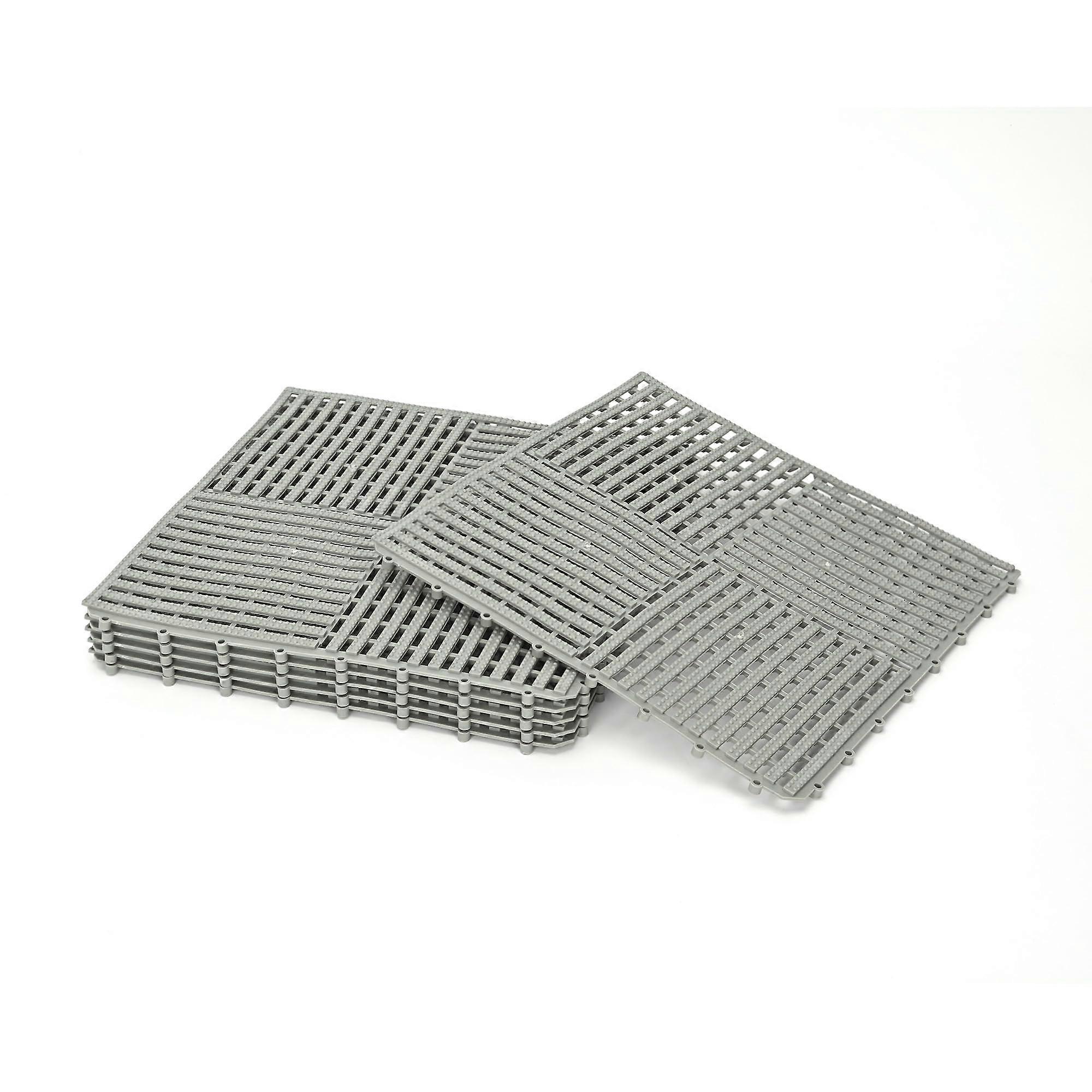 6Pcs 12x12 Interlocking Drainage Tiles with AntiSlip Surface for Deck, Patio, Pool and Balcony