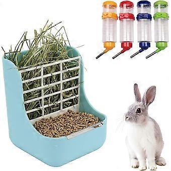 Rabbit Hay Feeder Reduce Waste Adjustable Height Small Animal Feeder