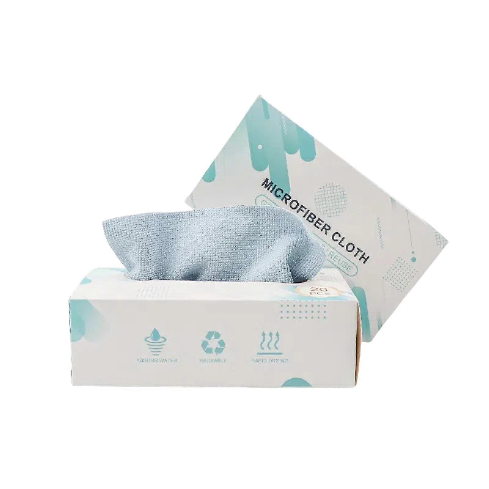 Microfiber Cleaning Cloths 20x20cm 20 Pack  Absorbency for Kitchen and Home with Pullout Box