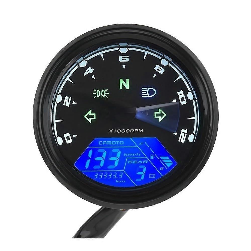 Universal Motorcycle Digital Speedometer with Odometer Tachometer Fuel Gauge Night Vision Display