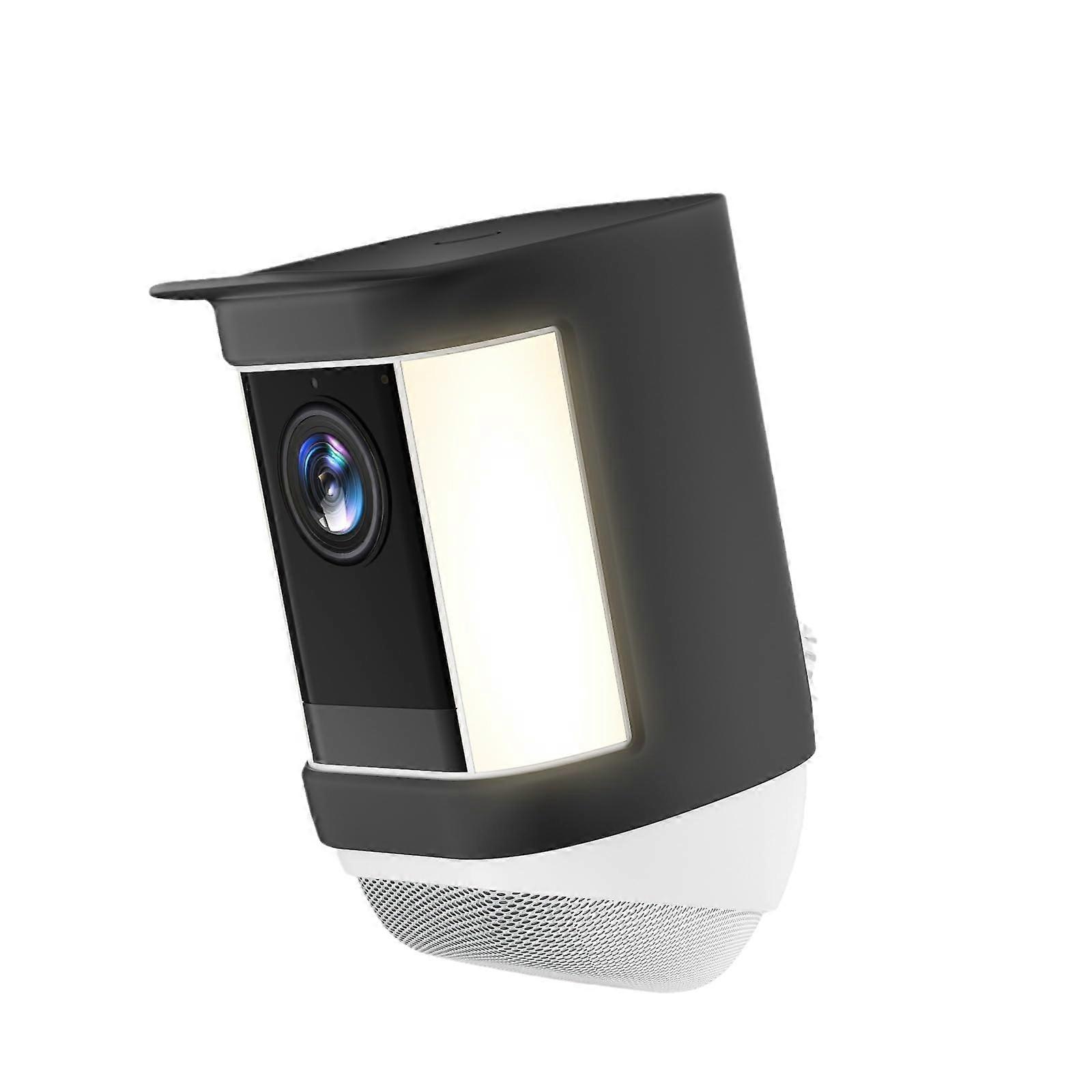 Weatherproof Silicone Case for Ring Spotlight Cam Plus with Full Lens Visibility, Black 1Pack