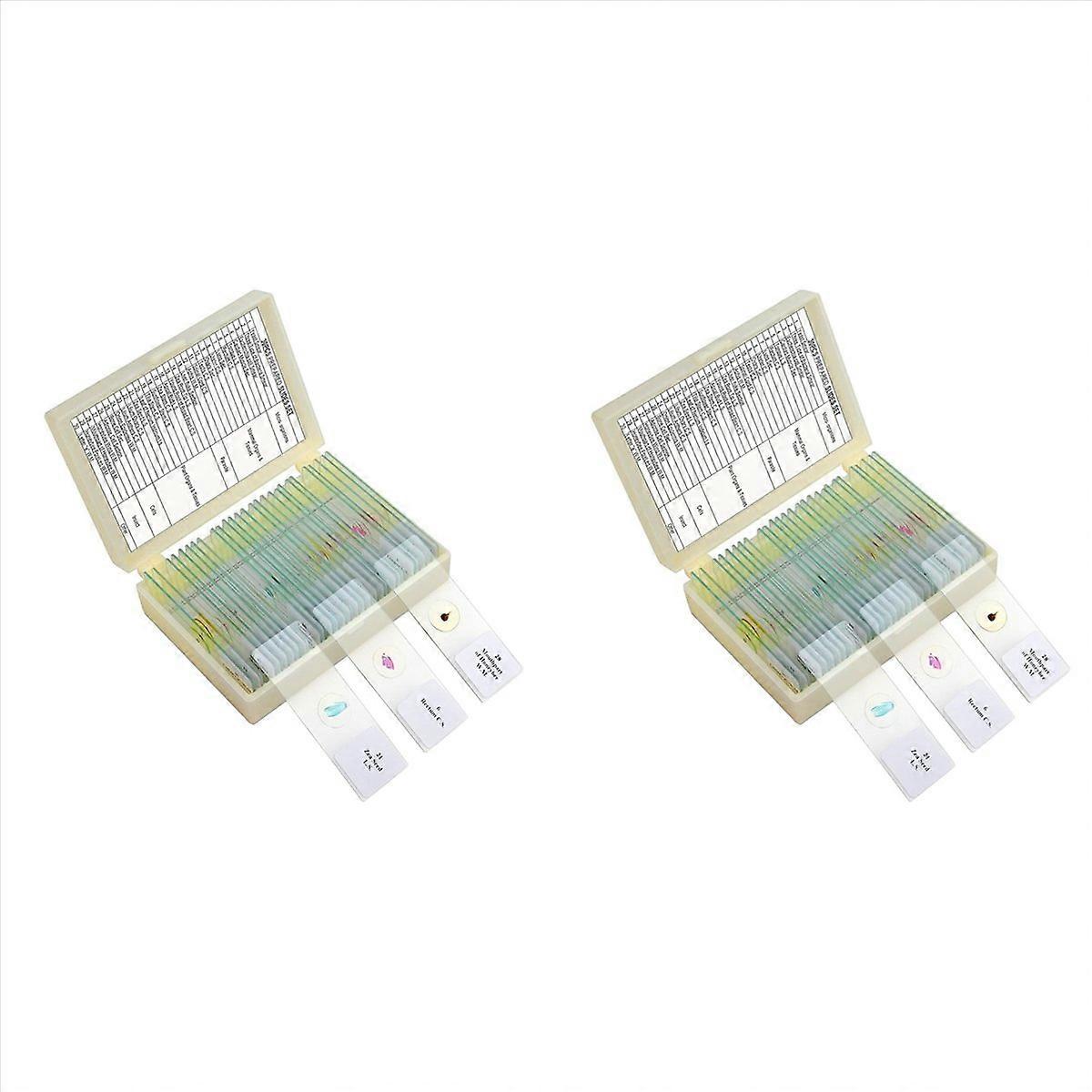 2X Children'S Microscope Slides, Glass Prep Slides for Microscope Accessories Suitable for All Types