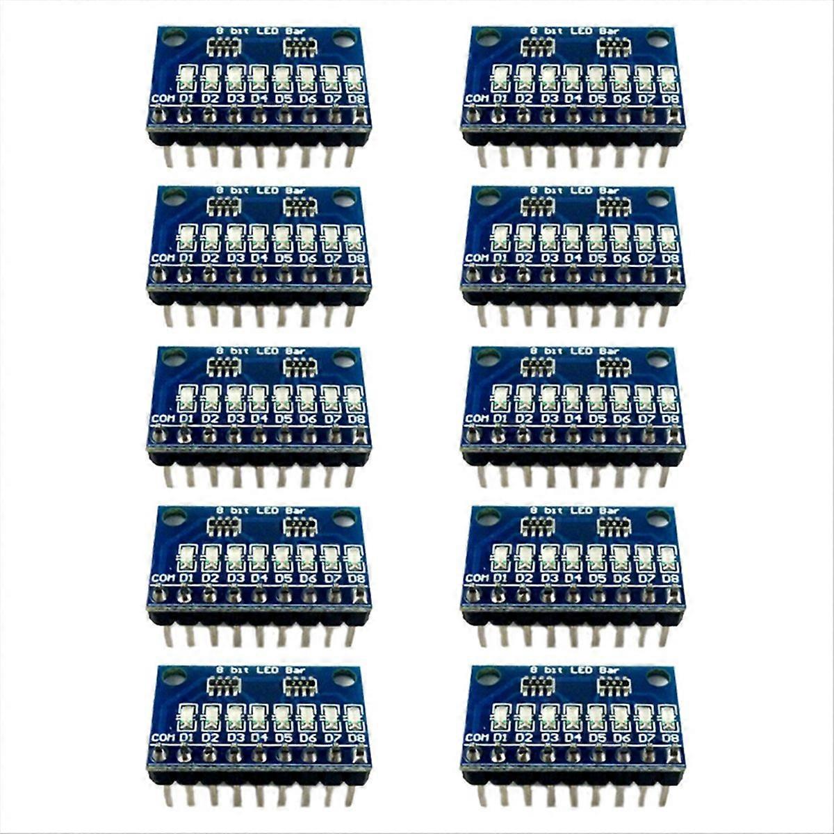 10Pcs 3.3V 5V 8 Bit Blue Common Cathode LED Indicator Module DIY Kit