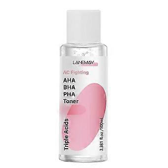 AC-bekämpfender AHA-, BHA- und PHA-Toner, sanftes Peeling-Gesichtswasser mit Panthenol für verfeinerte Poren und ein ebenmäßigeres Hautbild, für alle Hauttypen geeignet, 100 ml