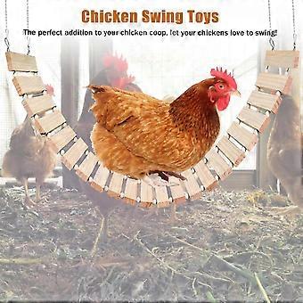 Chicken Bird Swing,Kana ahven,Luonnolliset puiset keinulelut,Puinen jalusta poikaselle,Turvallinen ja stressin lievittäminen,Chicken Coop